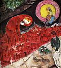 Marc Chagall Red Roofs painting